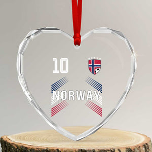 Norway Soccer Sports Graphic Number 10 Jersey Style Heart Crystal Glass Ornament Proud Norwegian Football Fans Game Day Pride TS02 Transparent Glass 3'' Heart Print Your Wear