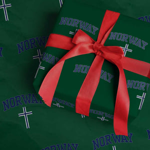 Norway Vintage Soccer Design The Nordic Cross Flag Wrapping Paper Roll