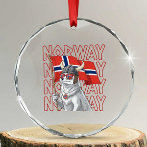 Norwegian Forest Cat Norway Flag Norge Pride Crystal Glass Ornament TS14 Transparent Glass 3'' Circle Print Your Wear