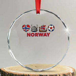 Norwegian Pride Crystal Glass Ornament Norway Soccer Football Supporter Gift TS12 Transparent Glass 3'' Circle Print Your Wear