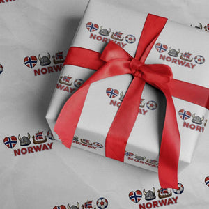 Norwegian Pride Wrapping Paper Roll Norway Soccer Football Supporter Gift TS12 White Print Your Wear