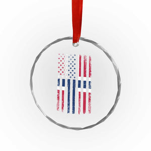 Norwegian Roots Half American Flag USA Norway Pride Crystal Glass Ornament TS14 Print Your Wear
