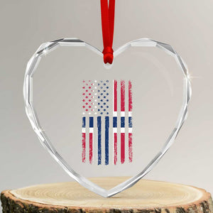 Norwegian Roots Half American Flag USA Norway Pride Heart Crystal Glass Ornament TS14 Transparent Glass 3'' Heart Print Your Wear