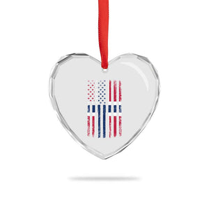 Norwegian Roots Half American Flag USA Norway Pride Heart Crystal Glass Ornament TS14 Print Your Wear