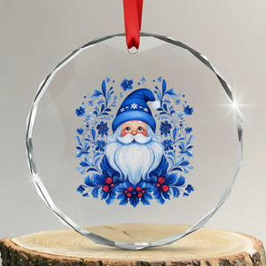 Norwegian Xmas Scandinavian Yule Santa Folk Art Winter Solstice Crystal Glass Ornament TS11 Transparent Glass 3'' Circle Print Your Wear