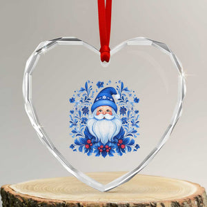 Norwegian Xmas Scandinavian Yule Santa Folk Art Winter Solstice Heart Crystal Glass Ornament TS11 Transparent Glass 3'' Heart Print Your Wear