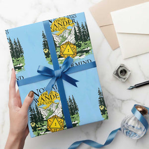 Not All Those Who Wander Are Lost RPG Gamers Wrapping Paper Roll Funny Dice Nevermind Adventurers TS02 Light Blue Print Your Wear