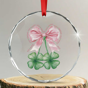 Not Lucky Just Blessed Crystal Glass Ornament Blessed Christian Shamrocks St Patricks Day Coquette TS11 Transparent Glass 3'' Circle Print Your Wear