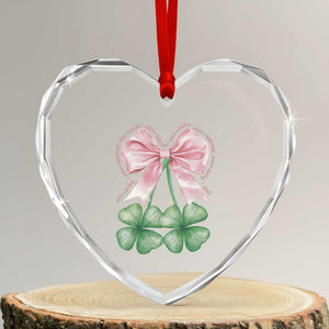 Not Lucky Just Blessed Heart Crystal Glass Ornament Blessed Christian Shamrocks St Patricks Day Coquette TS11 Transparent Glass 3'' Heart Print Your Wear