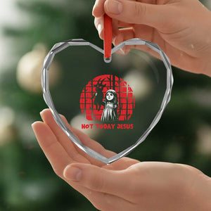 Not Today Jesus Heart Crystal Glass Ornament Gothic Dark Art Pastel Goth Creepy Graphic