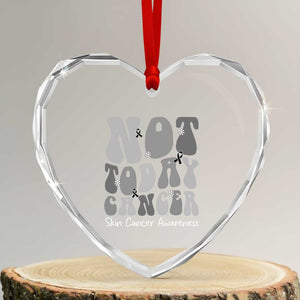 Not Today Melanoma Warrior Skeleton Cancer Fighter Heart Crystal Glass Ornament TS12 Transparent Glass 3'' Heart Print Your Wear