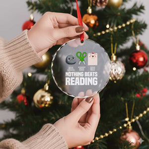 Nothing Beats Reading Crystal Glass Ornament Rock Paper Scissors Read Book Lovers TS02 Print Your Wear