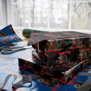 Now I Am Unstoppable Wrapping Paper Roll Funny Cat Japanese Anime Kawaii TS14 Black Print Your Wear
