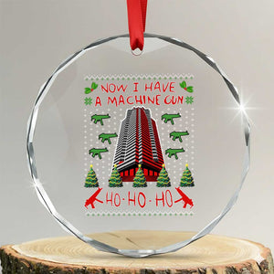 Now I Have A Machine Gun Crystal Glass Ornament Nakatomi Plaza Christmas Party 1988 Ugly Xmas Gift TS10 Transparent Glass 3'' Circle Print Your Wear
