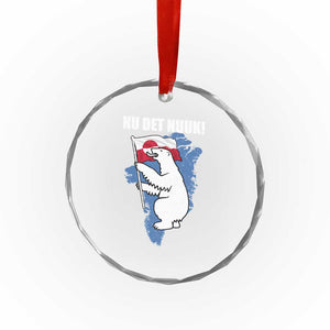 Nu Det Nuuk Nows Enough Crystal Glass Ornament Funny Saying Bear Greenlandic Flag TS11 Print Your Wear