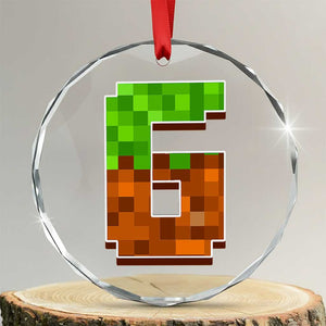 Number 6 Crystal Glass Ornament Game Matching 67 Meme Costume 6th Birthday 6 Years TS10 Transparent Glass 3'' Circle Print Your Wear