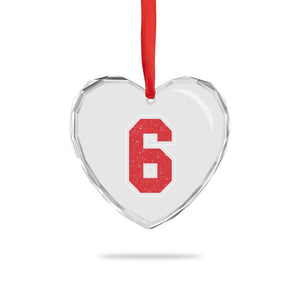 Number 6 Heart Crystal Glass Ornament Fan Varsity Sports Team 67 Jersey Number TS11 Print Your Wear