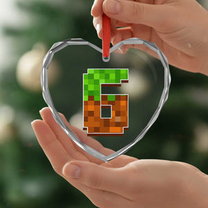 Number 6 Heart Crystal Glass Ornament Game Matching 67 Meme Costume 6th Birthday 6 Years TS10 Print Your Wear