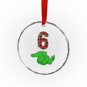 Number 6 Matching 67 Christmas Crystal Glass Ornament Red Plaid Xmas Pajamas Holiday Gen Alpha Slang Meme TS10 Print Your Wear
