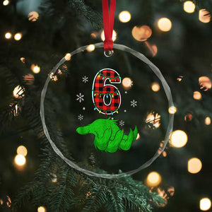 Number 6 Matching 67 Christmas Crystal Glass Ornament Red Plaid Xmas Pajamas Holiday Gen Alpha Slang Meme TS10 Print Your Wear