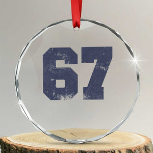 Number 67 Crystal Glass Ornament Numbered Uniform Sports Jersey Team 67th Birthday TS10 Transparent Glass 3'' Circle Print Your Wear