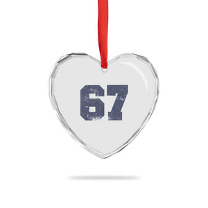 Number 67 Heart Crystal Glass Ornament Numbered Uniform Sports Jersey Team 67th Birthday TS10 Print Your Wear