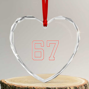 Number 67 Meme Heart Crystal Glass Ornament Funny Six Seven Varsity Sports Team Jersey TS10 Transparent Glass 3'' Heart Print Your Wear