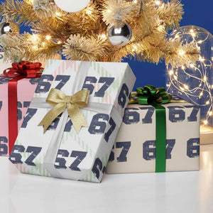 Number 67 Wrapping Paper Roll Numbered Uniform Sports Jersey Team 67th Birthday TS10 Print Your Wear