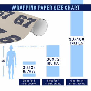 Number 67 Wrapping Paper Roll Numbered Uniform Sports Jersey Team 67th Birthday TS10 Print Your Wear