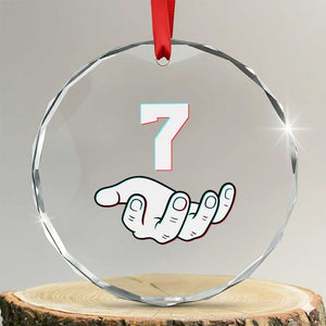 Number 7 Crystal Glass Ornament Matching 67 Meme Costume 7th Birthday 7 Years TS10 Transparent Glass 3'' Circle Print Your Wear