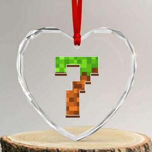 Number 7 Heart Crystal Glass Ornament Game Matching 67 Meme Costume 7th Birthday 7 Years TS10 Transparent Glass 3'' Heart Print Your Wear