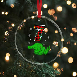 Number 7 Matching 67 Christmas Crystal Glass Ornament Red Plaid Xmas Pajamas Holiday Gen Alpha Slang Meme TS10 Print Your Wear