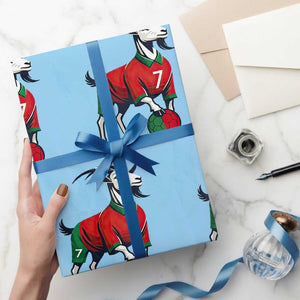 Number Seven Soccer GOAT Siuuuu Celebration Wrapping Paper Roll TS12 Light Blue Print Your Wear