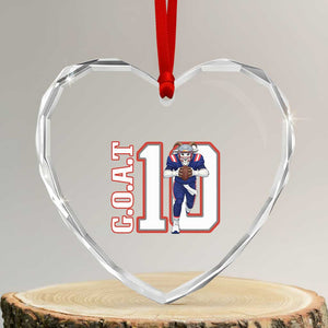 Number Ten Football Quarterback Fan Heart Crystal Glass Ornament TS12 Transparent Glass 3'' Heart Print Your Wear