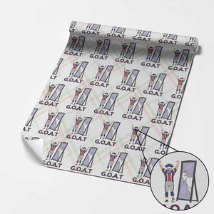 Number Ten Mirror Goat Wrapping Paper Roll Football Lover Gift TS12 Christmas Plaid Print Your Wear