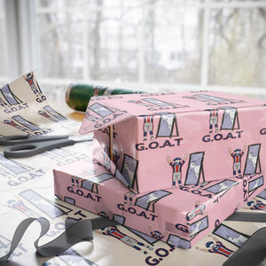 Number Ten Mirror Goat Wrapping Paper Roll Football Lover Gift TS12 Light Pink Print Your Wear