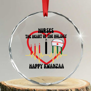 Nurse The Heart Of The Holiday Crystal Glass Ornament Happy Kwanzaa Medical Gift TS12 Transparent Glass 3'' Circle Print Your Wear