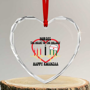 Nurse The Heart Of The Holiday Heart Crystal Glass Ornament Happy Kwanzaa Medical Gift TS12 Transparent Glass 3'' Heart Print Your Wear
