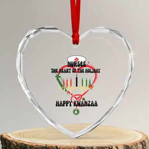Nurses The Heart Of The Holiday Heart Crystal Glass Ornament Kwanzaa Celebration Gift TS12 Transparent Glass 3'' Heart Print Your Wear