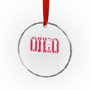 O-H-I-O State Crystal Glass Ornament Funny Skeletons Ohio Vintage Halloween Team TS10 Print Your Wear