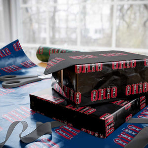 O-H-I-O State Wrapping Paper Roll Funny Skeletons Ohio Vintage Halloween Team TS10 Black Print Your Wear