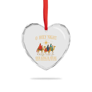 O Holy Night Our King Is Here Jesus Is The Reason Heart Crystal Glass Ornament Christian Religious Xmas TS11 Print Your Wear