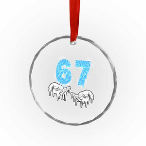 Ocean Water Wave Effect Printed Crystal Glass Ornament Six Seven Meme TS12 Print Your Wear