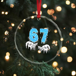 Ocean Water Wave Effect Printed Crystal Glass Ornament Six Seven Meme TS12 Print Your Wear