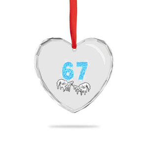Ocean Water Wave Effect Printed Heart Crystal Glass Ornament Six Seven Meme TS12 Print Your Wear