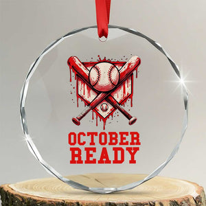 October Ready Crystal Glass Ornament Philadelphia Playoff Baseball Drip Graffiti TS10 Transparent Glass 3'' Circle Print Your Wear