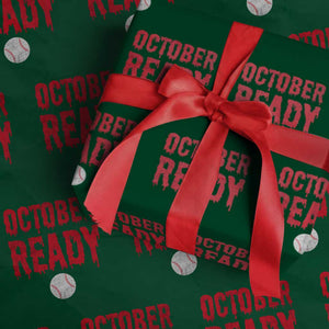 October Ready Wrapping Paper Roll Philadelphia Playoff Baseball Gift Halloween Costume TS10 Green Print Your Wear