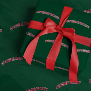 October Ready Wrapping Paper Roll Vintage Sports Philadelphia Playoff Baseball Fan TS10 Green Print Your Wear