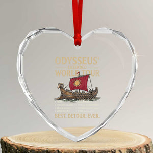 Odysseus Extended World Tour Heart Crystal Glass Ornament Funny Greek Mythology Odyssey History Gift