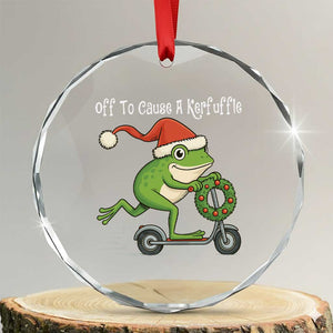 Off To Cause A Kerfuffle Crystal Glass Ornament Funny Frog Christmas TS14 Transparent Glass 3'' Circle Print Your Wear